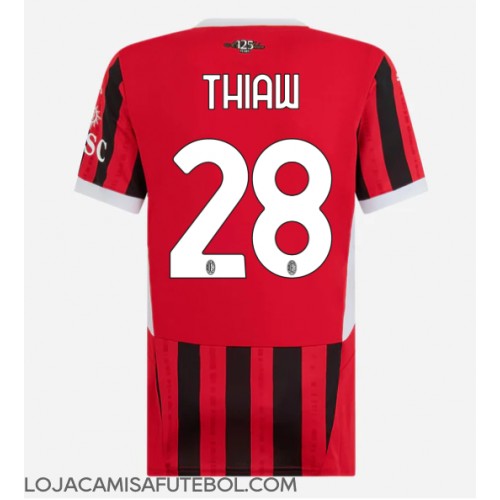 Camisa de Futebol AC Milan Malick Thiaw #28 Equipamento Principal Mulheres 2024-25 Manga Curta